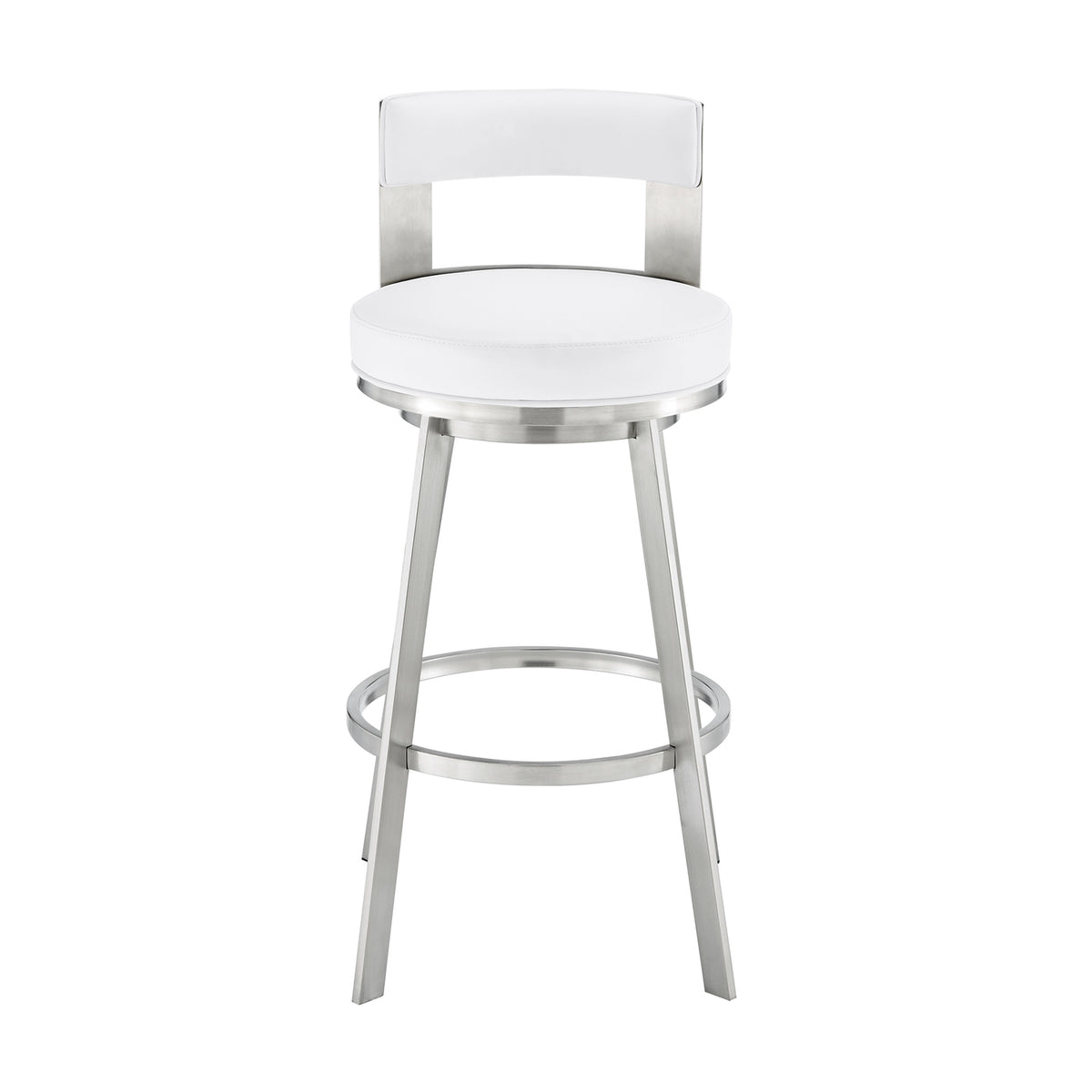 Swivel Faux Leather/Metal Counter Stool in Black/Chrome V937