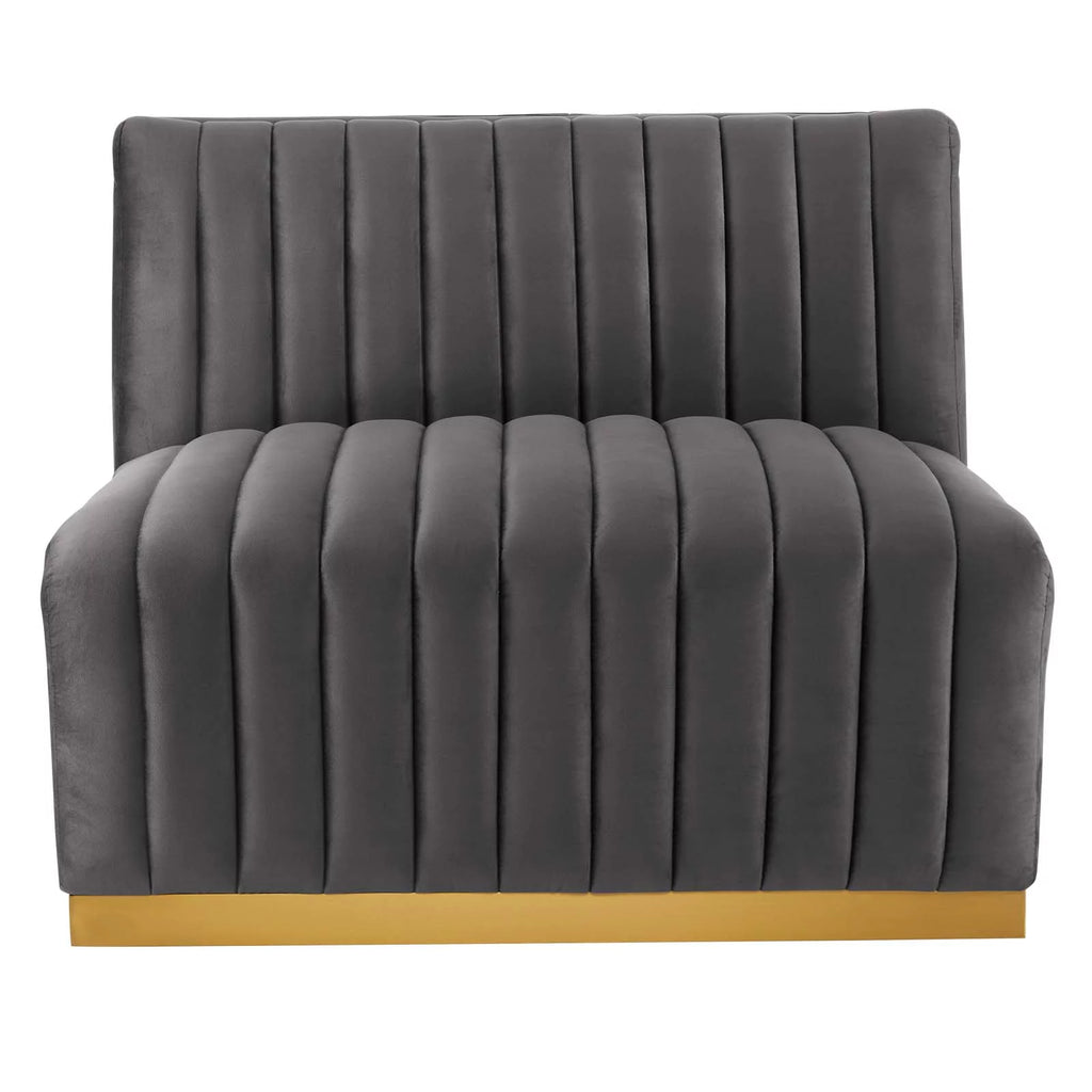 Gold Gray Velvet 4-Piece Sectional G294