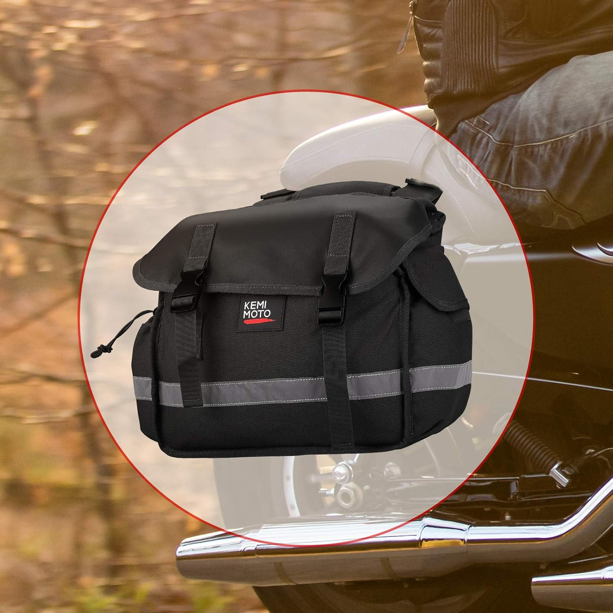 Canvas Throw Over Motorcycle Saddlebags with Rain Covers A918
