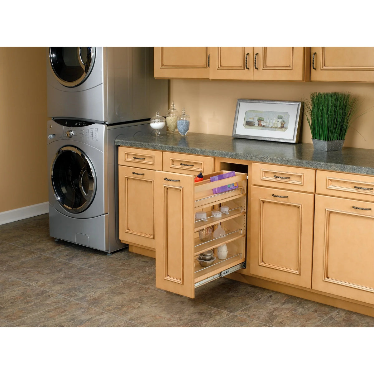 8 Inch Pull-Out Kitchen Cabinet Organizer Spice Rack T4522