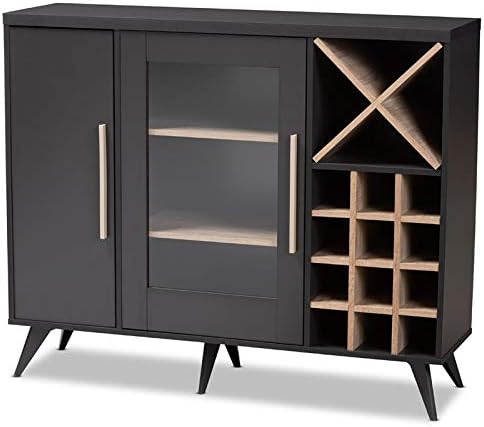 Dark Grey Oak Wine Cabinet W623