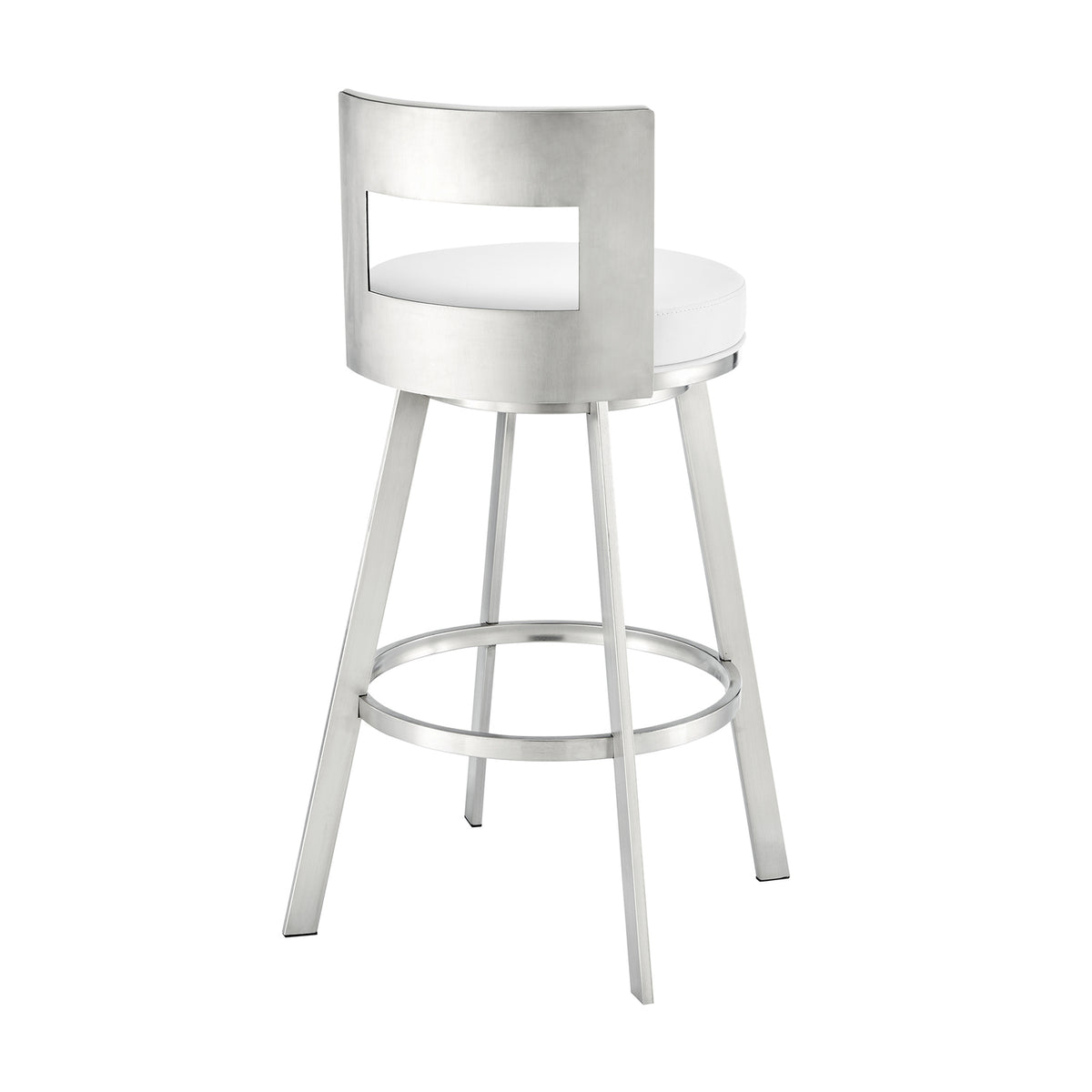 Swivel Faux Leather/Metal Counter Stool in Black/Chrome V937