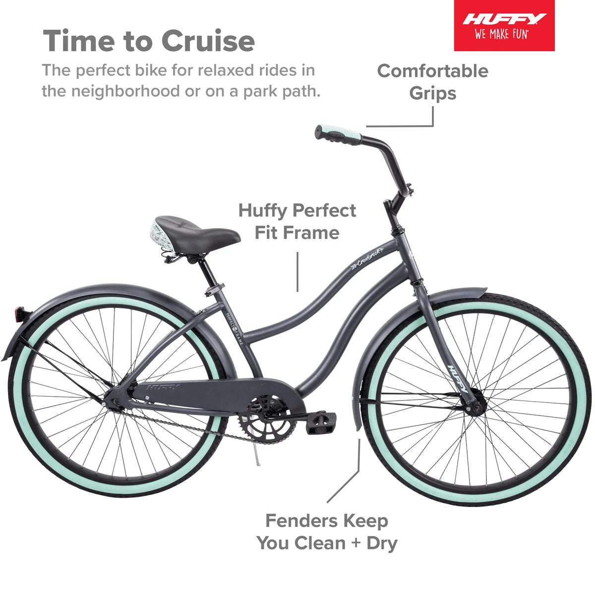 26 inch Gray Cruiser Bike J301