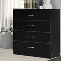 Black 4 Drawer Wood Dresser C753