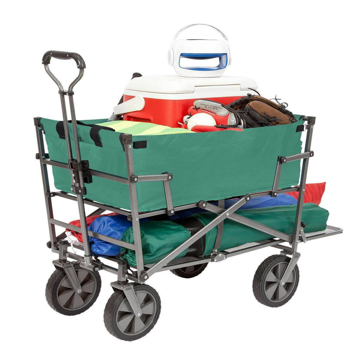 Heavy Duty Steel Double Decker Collapsible Yard Cart Wagon H95009