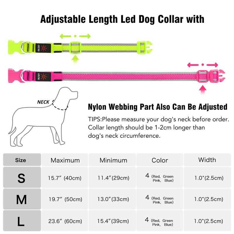 USB Rechargeable LED Dog Collar S892220