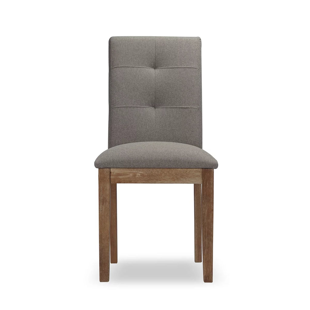 Gray Tufted Dining Chair with Solid Wood Legs Set of 2 Z72759