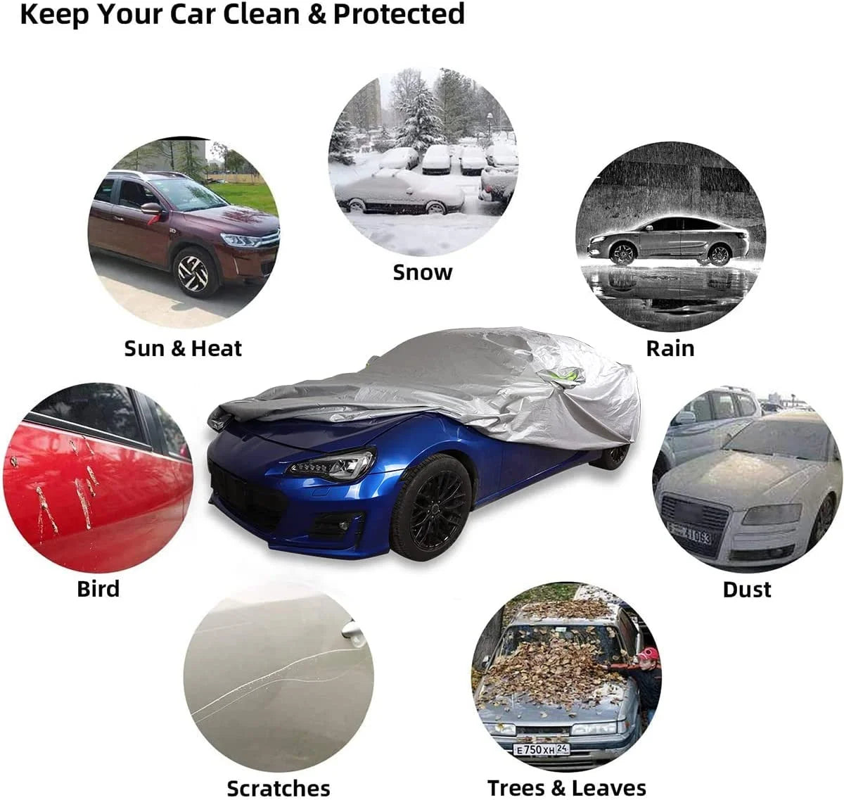 Heavy Duty Weatherproof Full Car Cover W250229