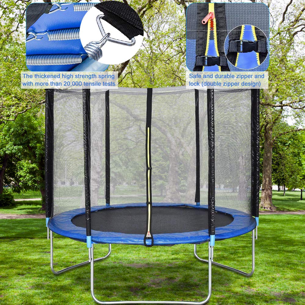 10 FT Trampoline with Safety Enclosure Net Spring Pad Y40505