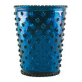 Hobnail Glass Candle Chrome Blue Winter Frost G7458