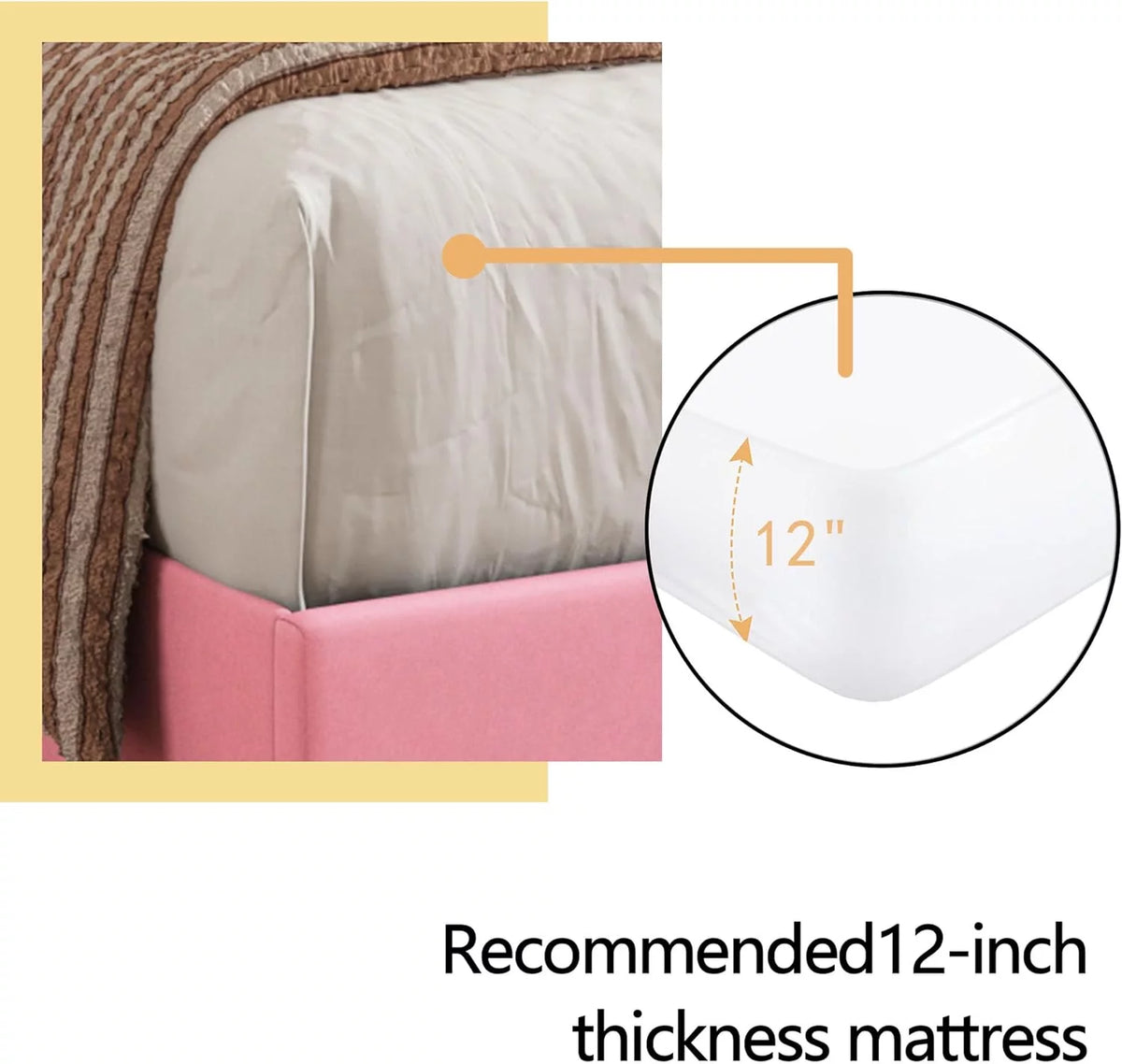 Velvet Upholstered Platform Bed Frame Queen Size with Button Tufting Headboard R67699