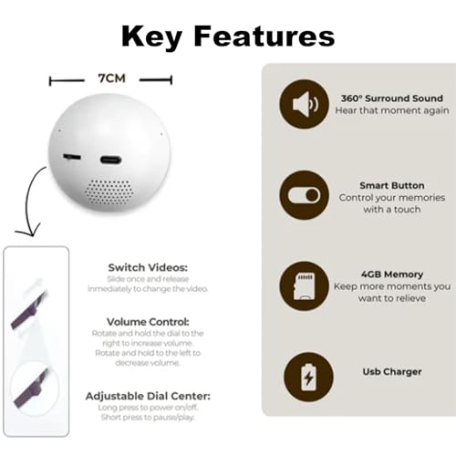 2.7inch Light Up Sphere 3D Crystal Ball with Electronic Display Sound E143