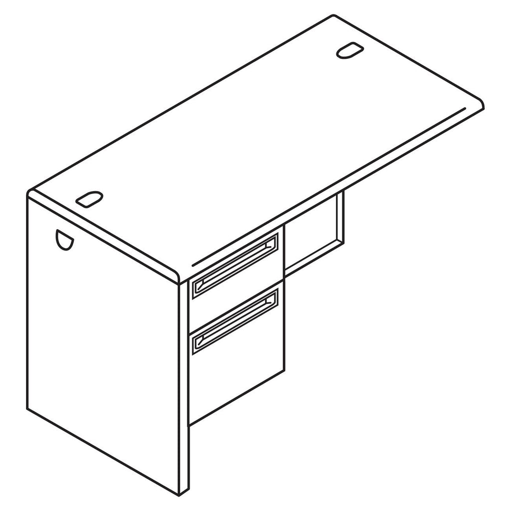 Mahogany Charcoal Left Return Desk O3628