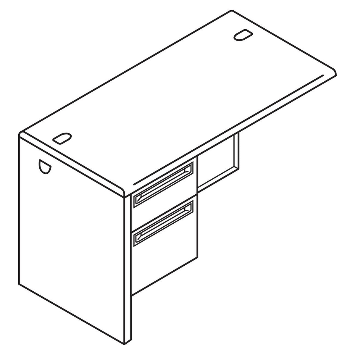 Mahogany Charcoal Left Return Desk O3628