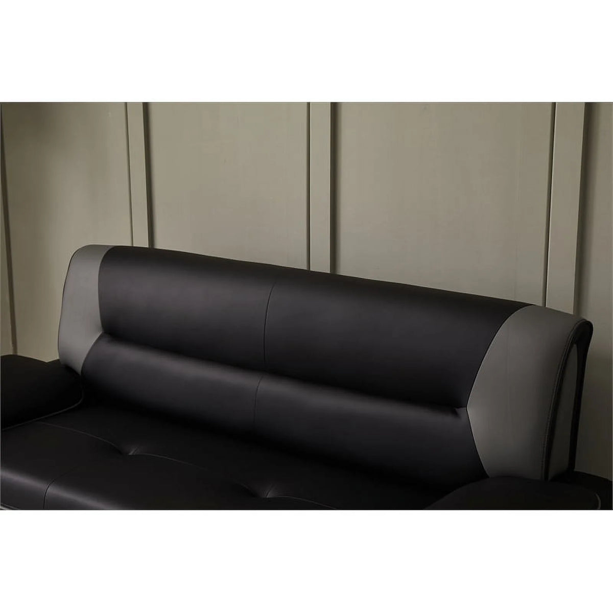 Black Faux Leather Sofa S517215