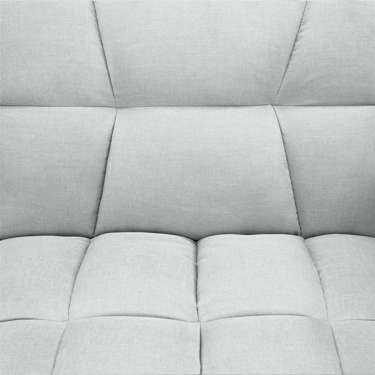 Gray Linen Convertible Futon with 2 Pillows Y751628