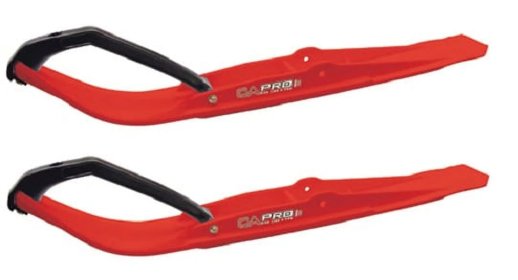 Red Razor Snowmobile Skis with 6" Round Bars Complete Kit T679