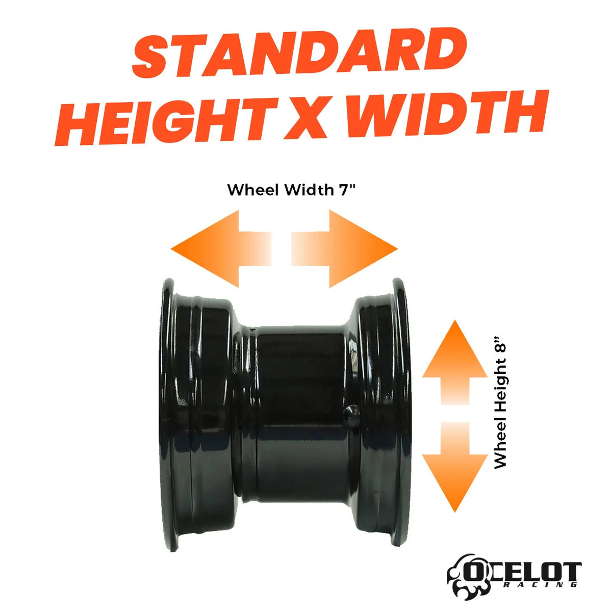 Black 8x7 4/4 2.5+4.5 Steel Wheel G898