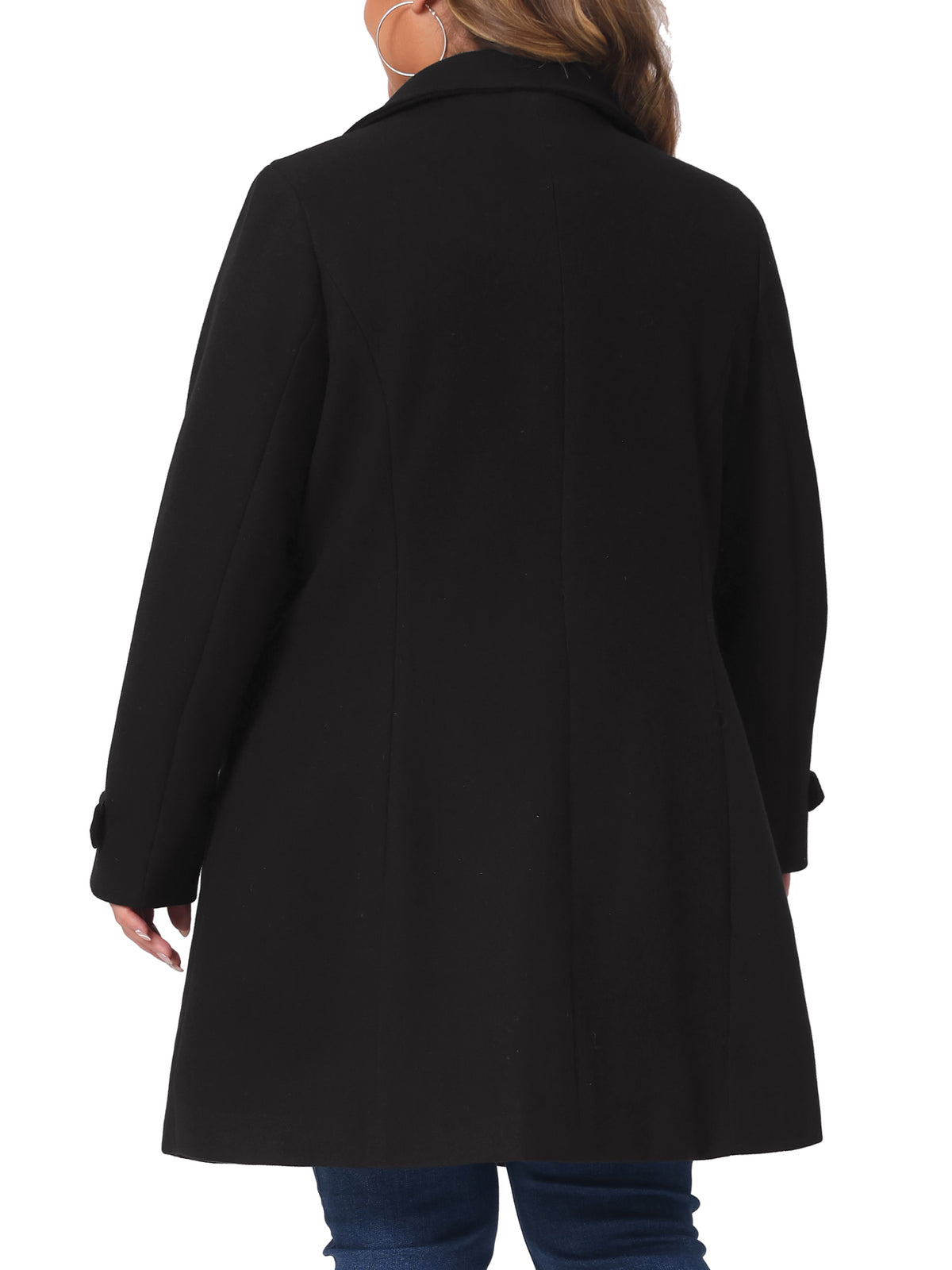 Plus Size Turndown Collar Long Coat H62026