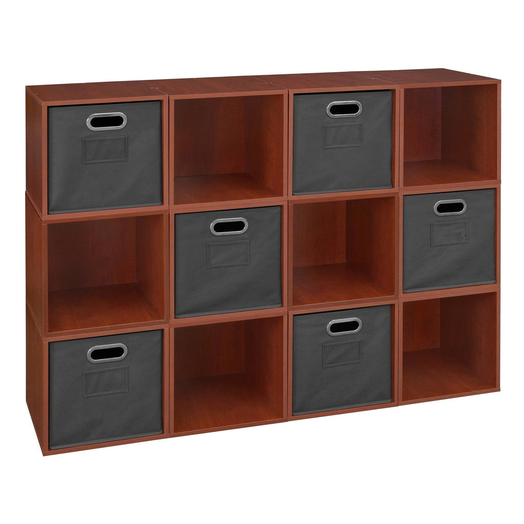 12 Cubes and 6 Canvas Bins Storage Set T416086