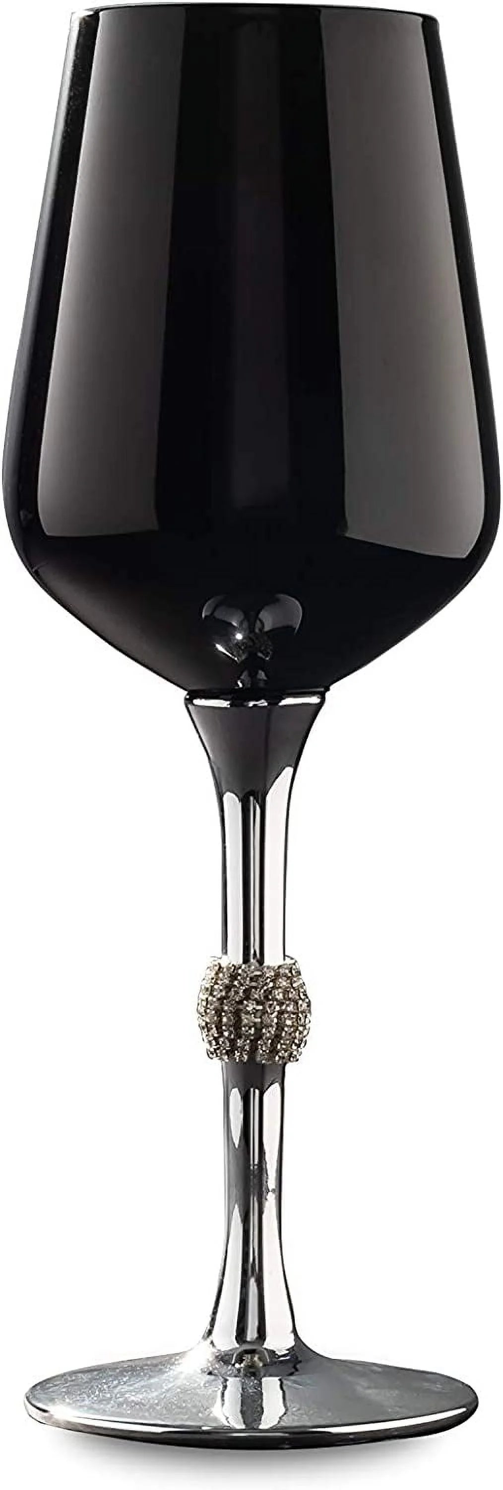 Black Silver Wine Glasses Set Of Twelve F45210