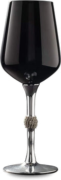 Black Silver Wine Glasses Set Of Twelve F45210
