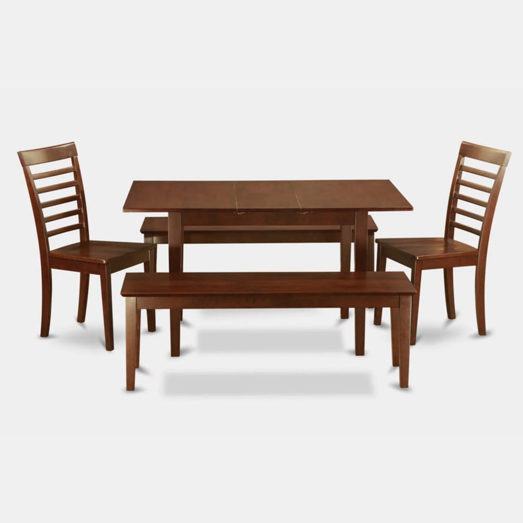 5 Pc Dining Set Table 2 Chairs 2 Benches K266