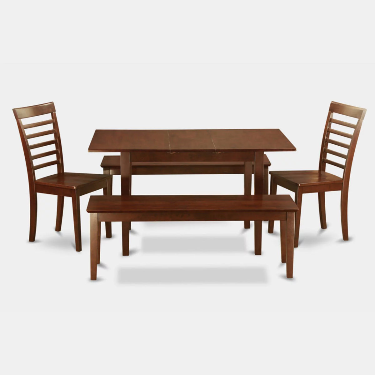 5 Pc Dining Set Table 2 Chairs 2 Benches K266