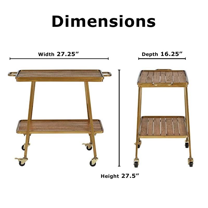 Gold 2 Tier Bar Cart F331