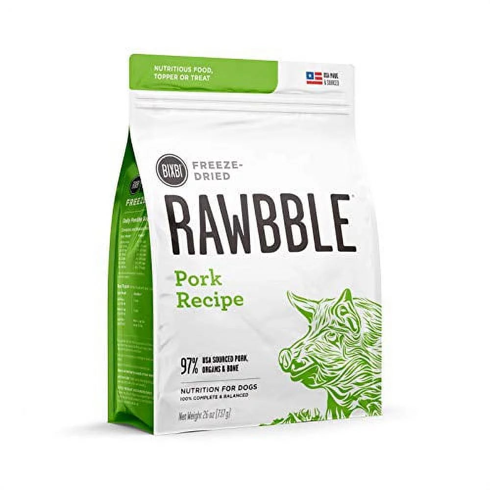 Freeze Dried Dog Food, Pork Recipe, 26 Oz F552861