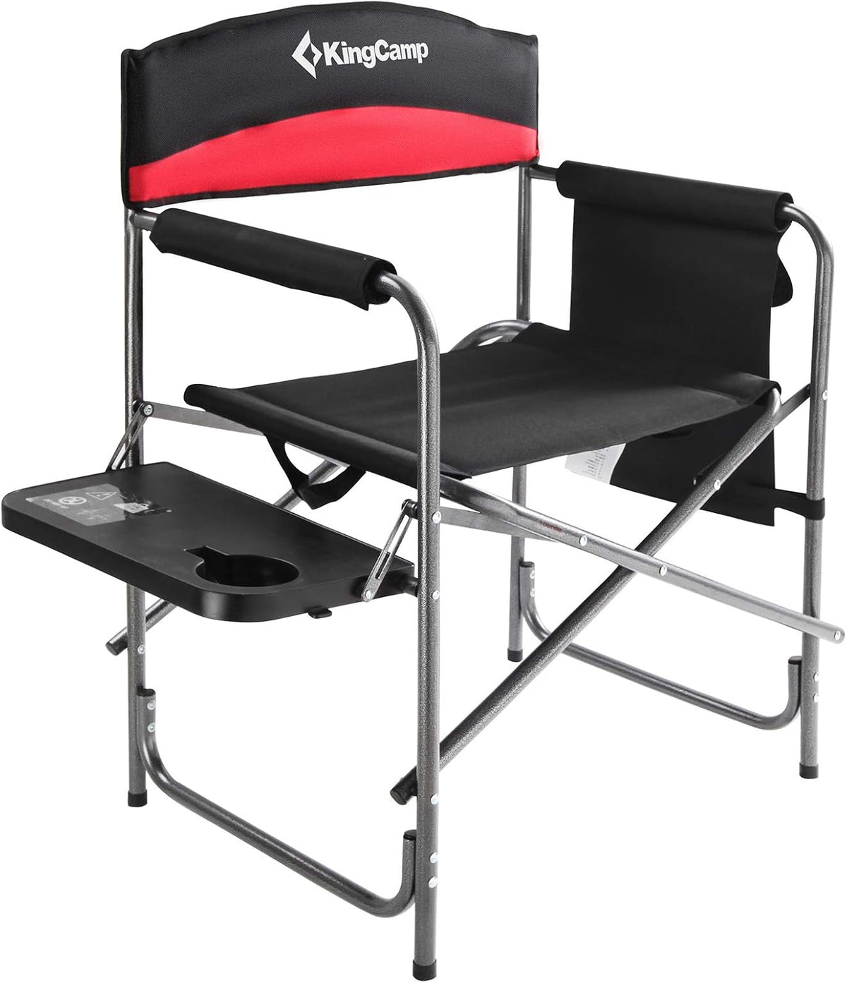Heavy Duty Folding Camping Directors Chair with Side Table Storage Pockets B1446