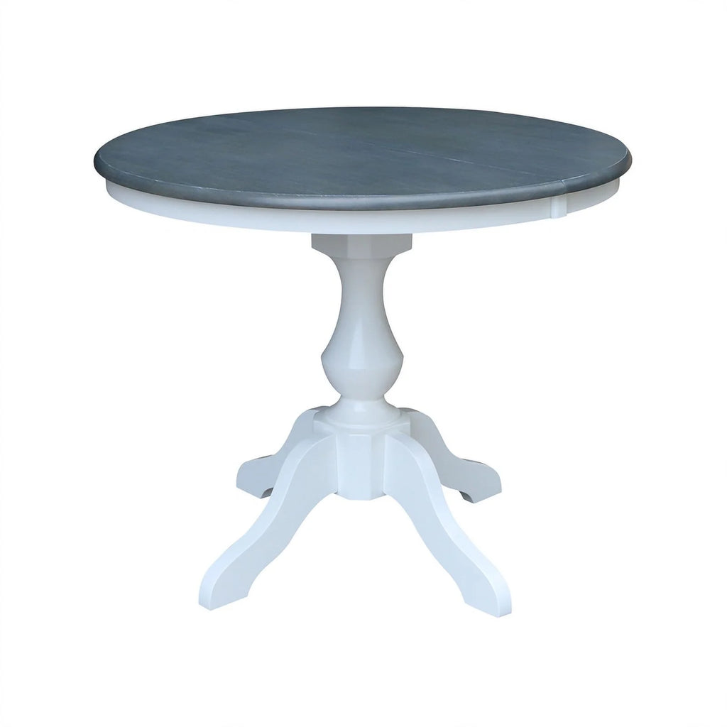 Round Wood Extension Dining Table with 4 Chairs P170136