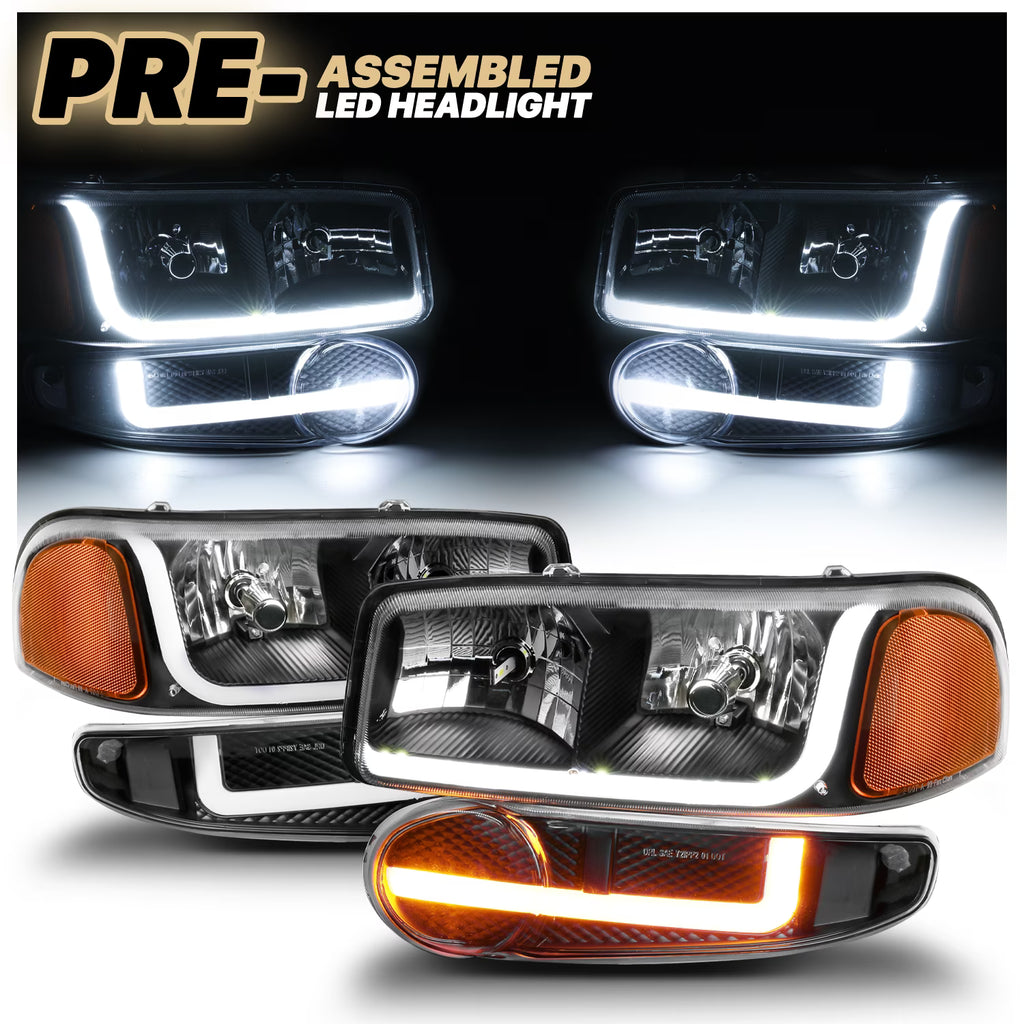 Headlights Assembly with 2 Pairs Pre-Assembled 6000K LED Bulbs Y969335
