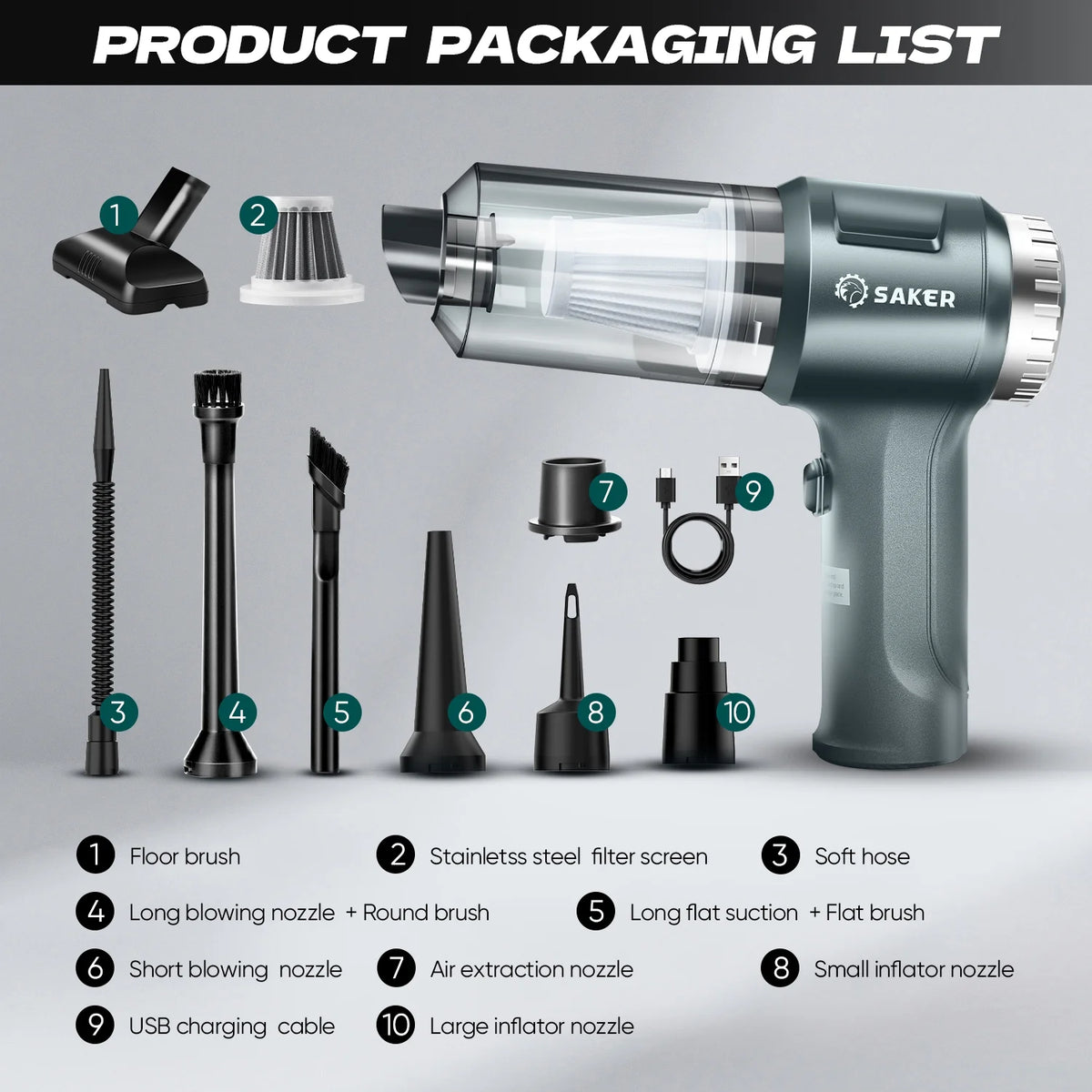 Handheld Vacuum Cleaner, 12000PA 3 in 1 Car Cleaning Kit E97770