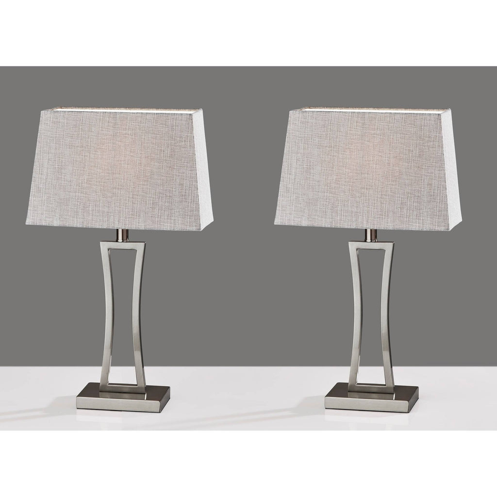 Brushed Steel Table Lamp, 2 Piece D655