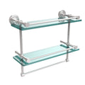 Polished Chrome Double Glass Shelf with Towel Bar Q552043