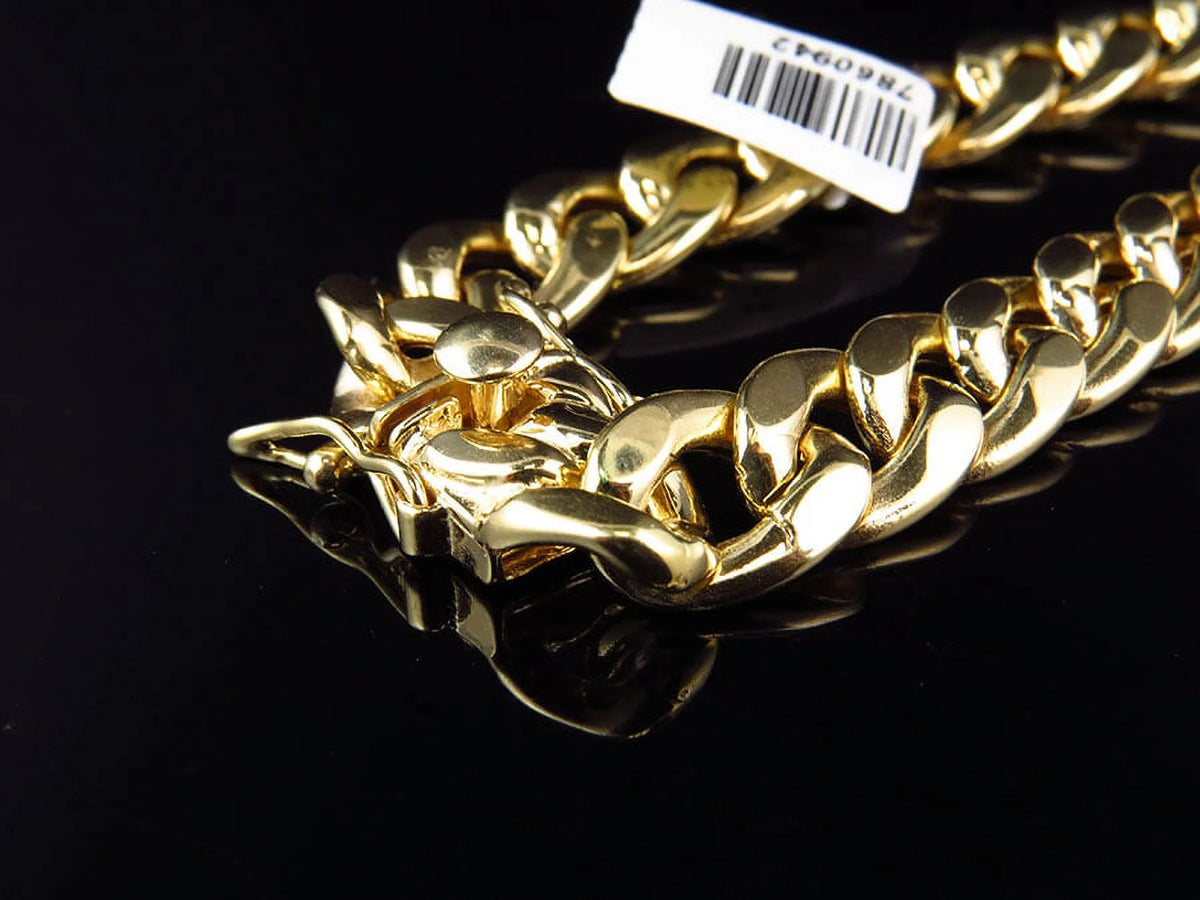 10K Yellow Gold Miami Cuban Link Necklace Chain 28"-36" A535230