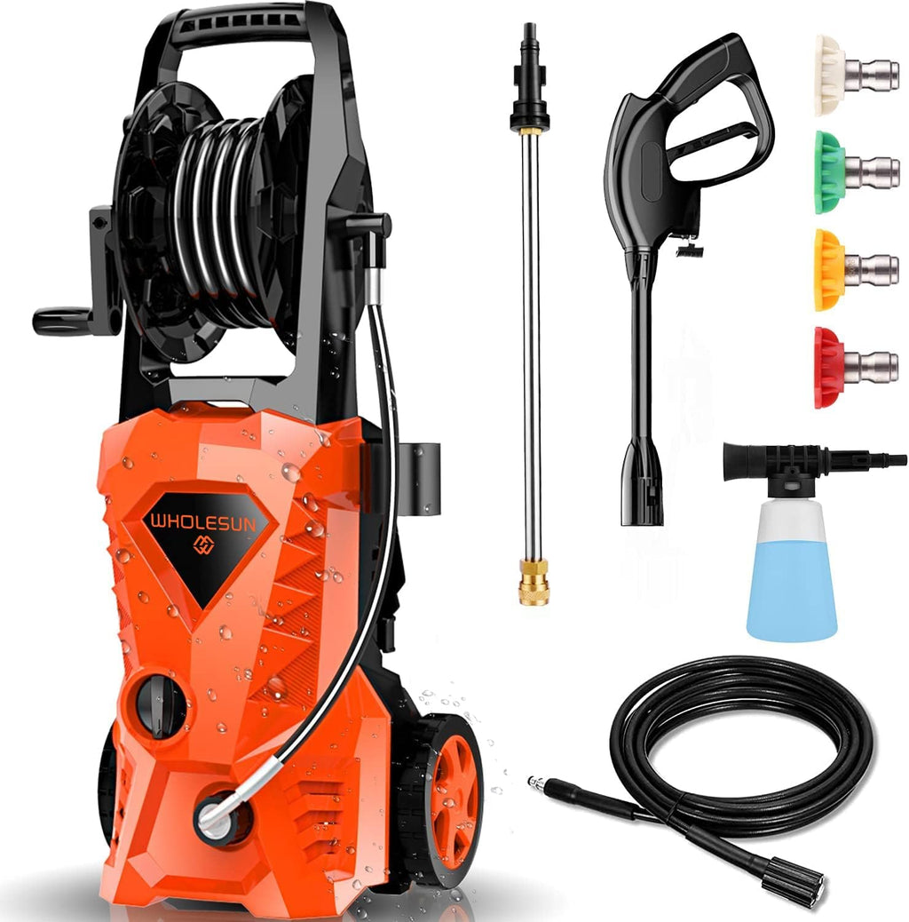 3000PSI Electric Pressure Washer with Hose Reel and Brush E384