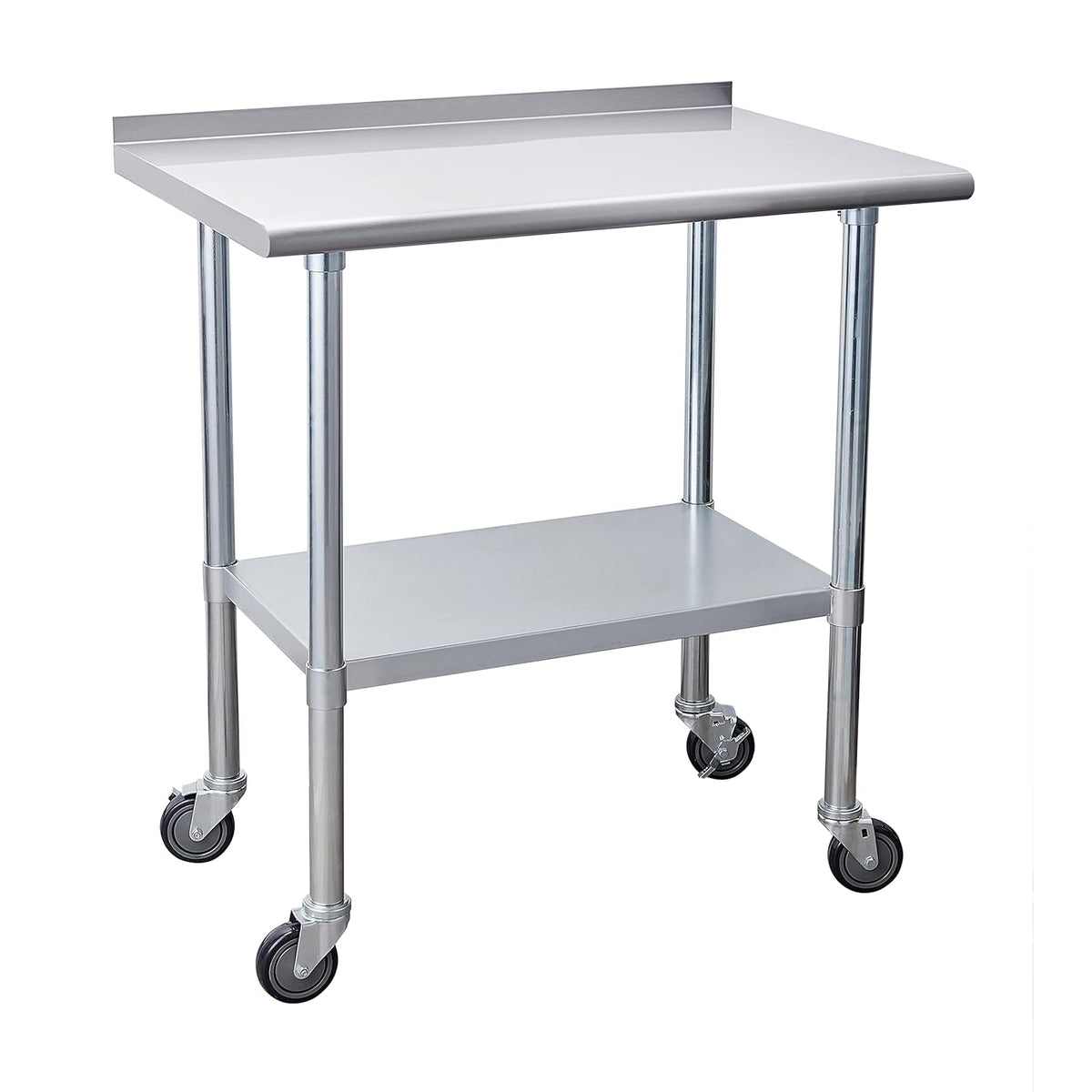 Stainless Steel Table 24 x 60 Inches with Caster Wheels and Undershelf P187