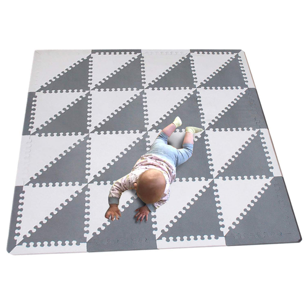 Grey White Triangle Foam Play Mat S1804