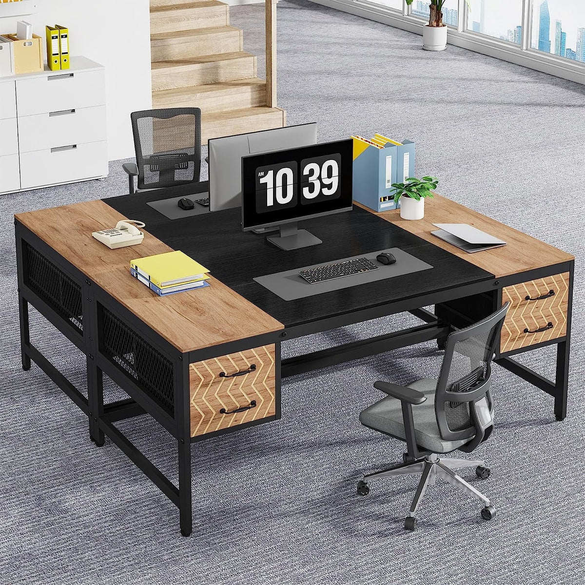 63 inch Computer Desk with 4 Drawers L587667