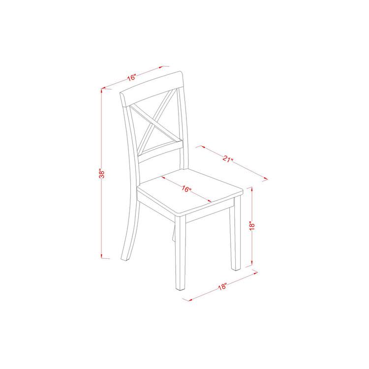 5 Piece Round Dinette Table and 4 Chairs with Faux Leather Seat in Linen White Finish O86286