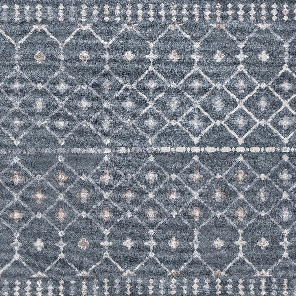 5'3'' x 7'3'' Oval Geometric Dark Gray Cream Area Rug F109870