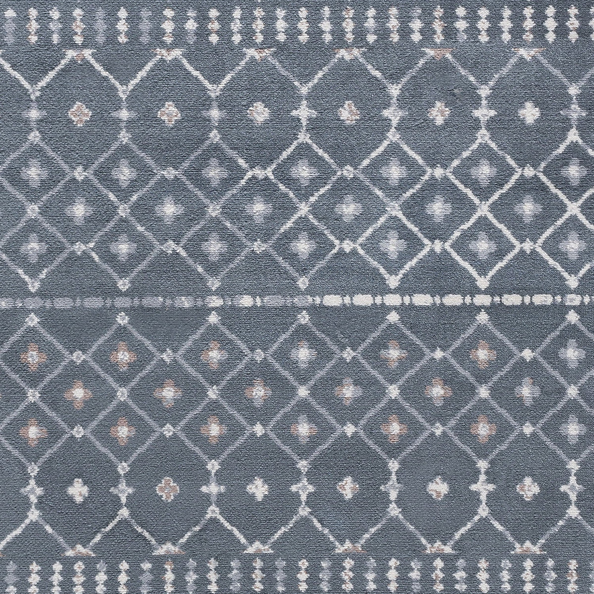 5'3'' x 7'3'' Oval Geometric Dark Gray Cream Area Rug F109870
