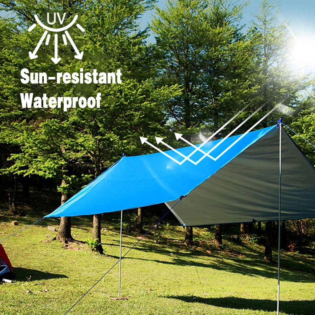 9.8 * 9.8ft Waterproof Camping Tarp Sunshade Rain Shelter Lightweight Tarpaulin Canopy V866