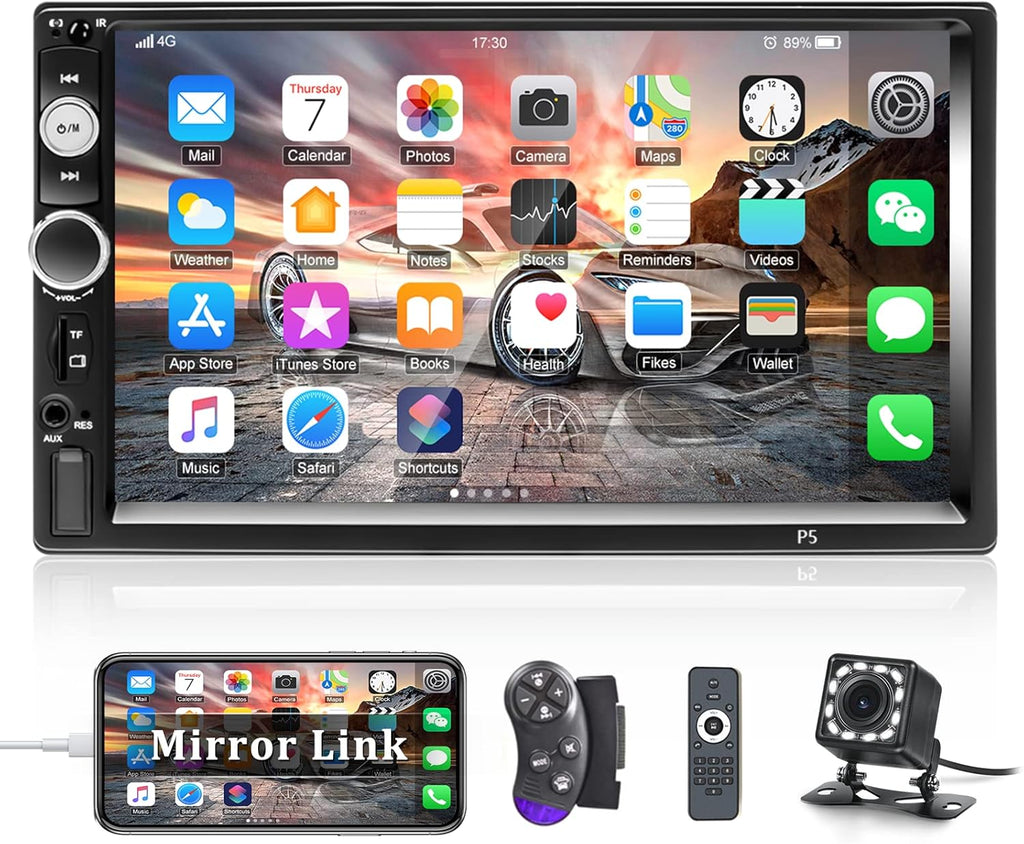 Double Din Bluetooth 7 Touch Screen Car Radio with Remote Control F9394