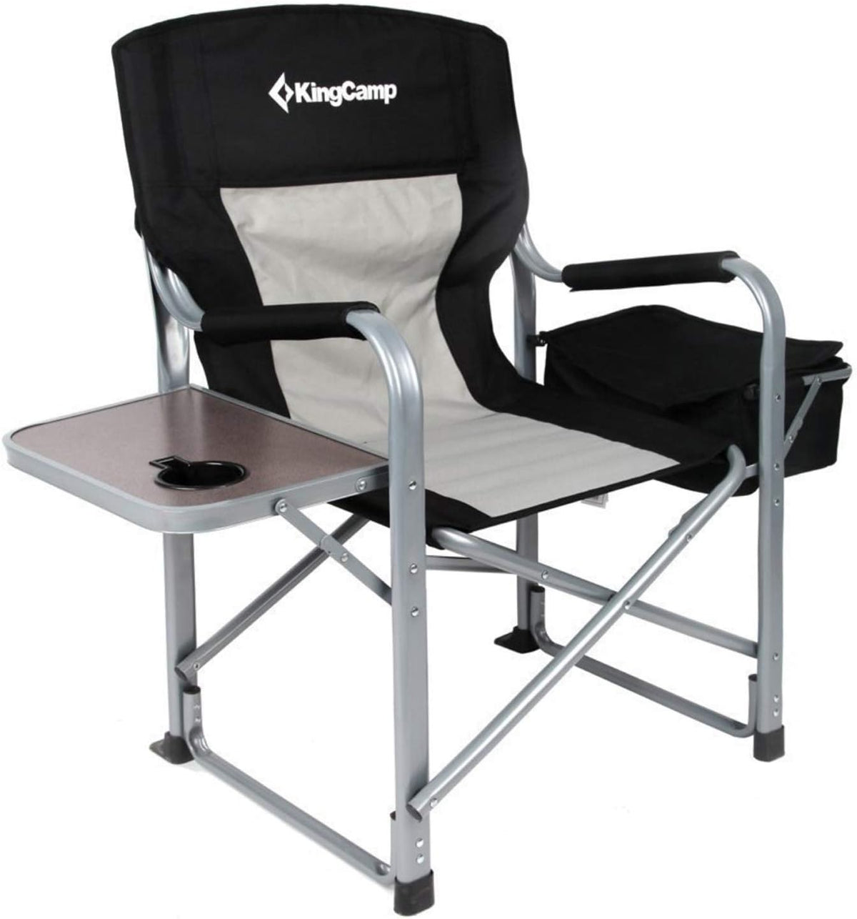 Heavy Duty Folding Camping Directors Chair with Side Table Storage Pockets B1446