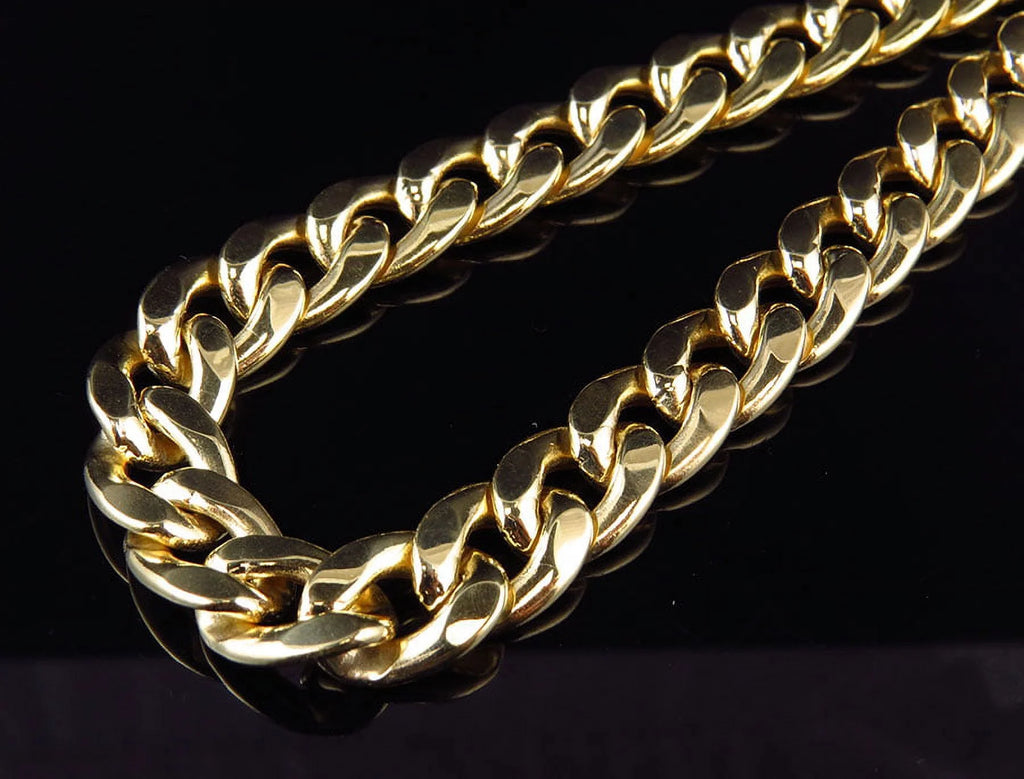 10K Yellow Gold Miami Cuban Link Necklace Chain 28"-36" A535230