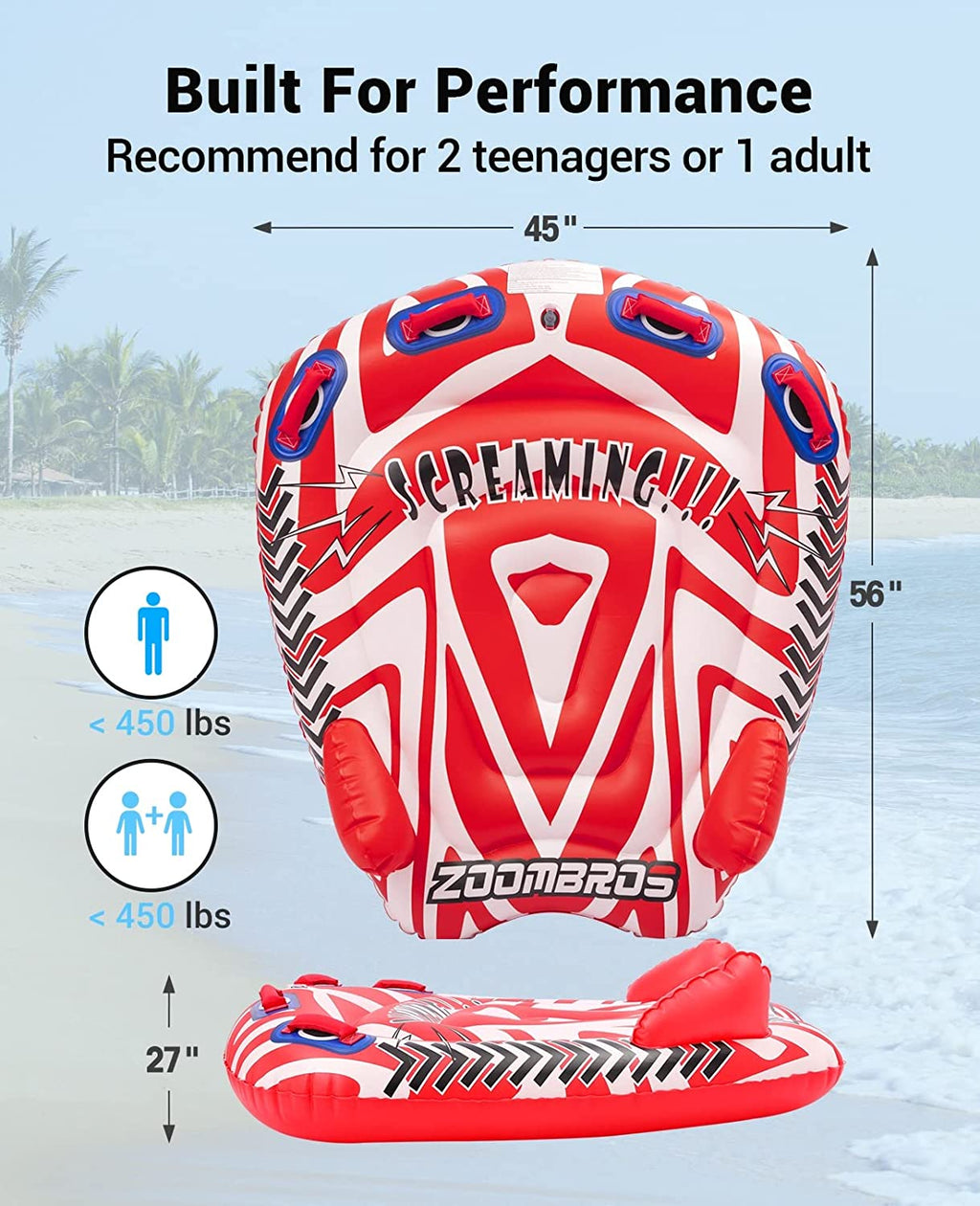 Inflatable Towable Tube for 2 Persons R975