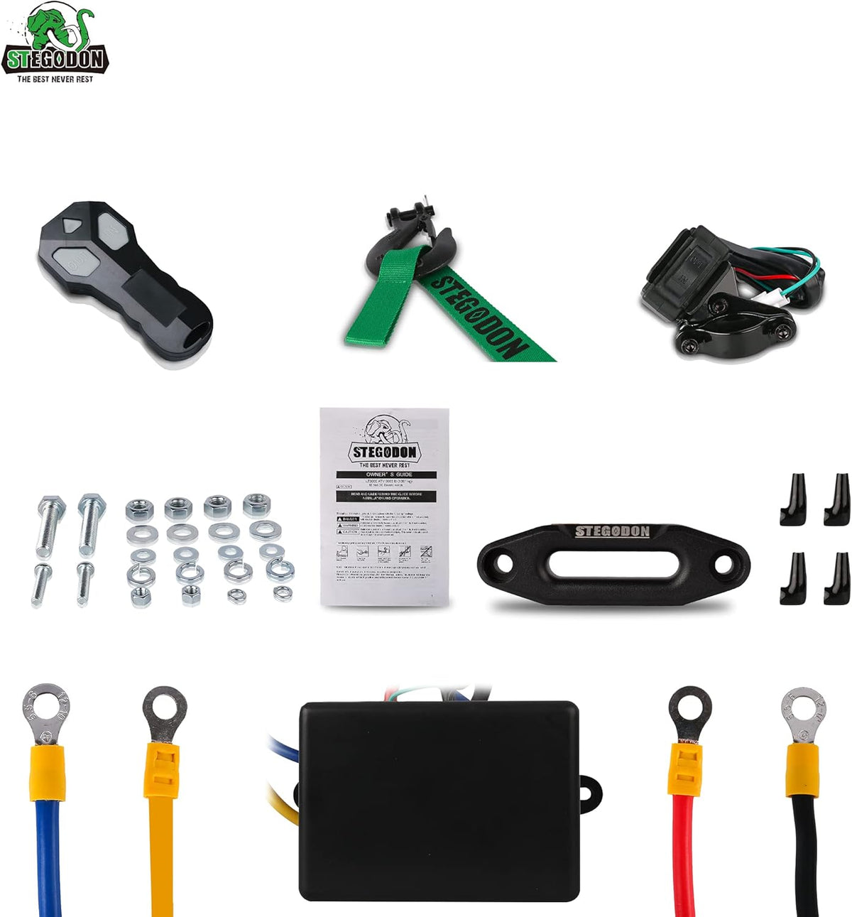 3500 lb. Load Capacity 12V Synthetic Rope Electric Winch with Wireless Remote Y206774